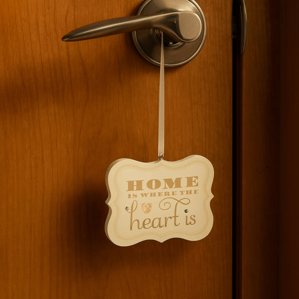 Pavilion Gift Company Home Is Where The Heart Is 2.75" X 2.25" Hanging Plaque