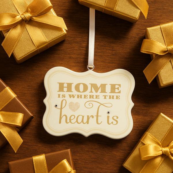 Pavilion Gift Company Home Is Where The Heart Is 2.75" X 2.25" Hanging Plaque