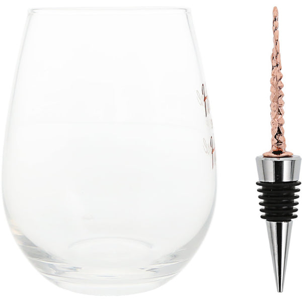 Pavilion Gift Company Home Sweet Home Bottle Stopper And 20 Oz Stemless Gift Set