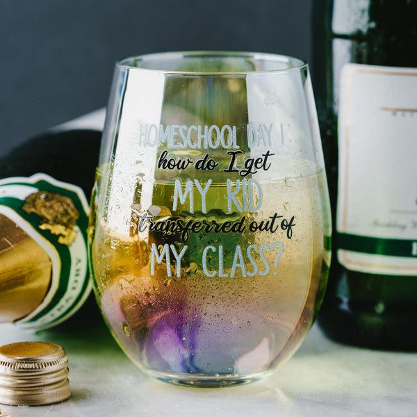 Pavilion Gift Company Homeschool Day 1 18 Oz Stemless Wine Glass