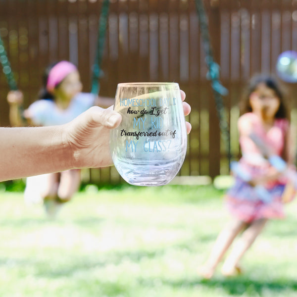 Pavilion Gift Company Homeschool Day 1 18 Oz Stemless Wine Glass