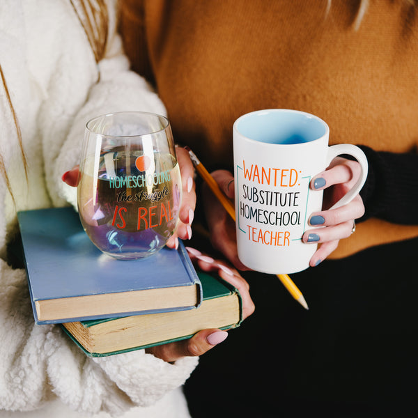 Pavilion Gift Company Homeschooling 18 Oz Stemless Wine Glass