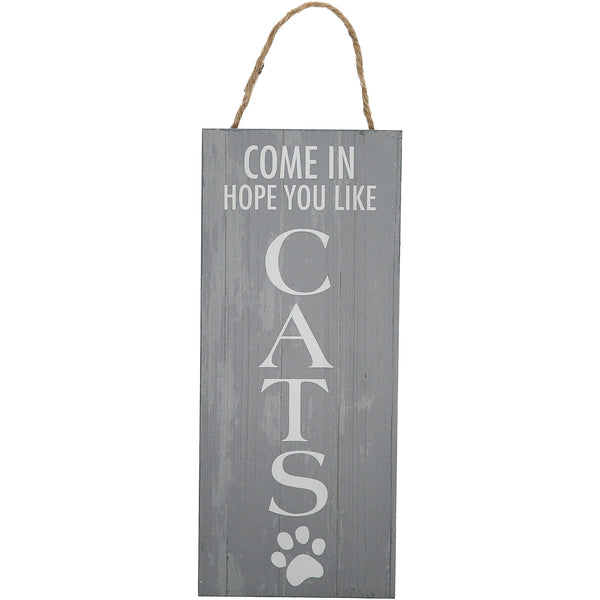 pavilion gift company Hope You Like Cats 5" x 12" Plaque