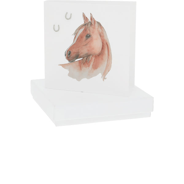 pavilion gift company Horse 8mm Sterling Silver Horseshoe Stud Earrings