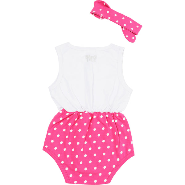 Pavilion Gift Company House White 6-12 Months White & Pink Romper With Headband