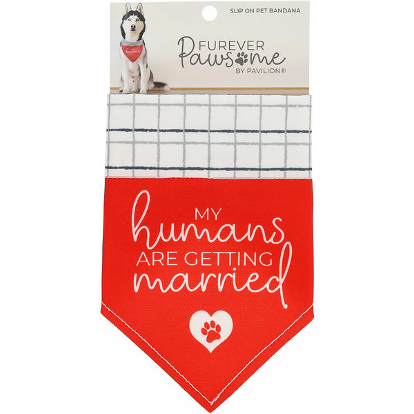 Pavilion Gift Company Humans Getting Married 12" X 8" Canvas Slip On Pet Bandana