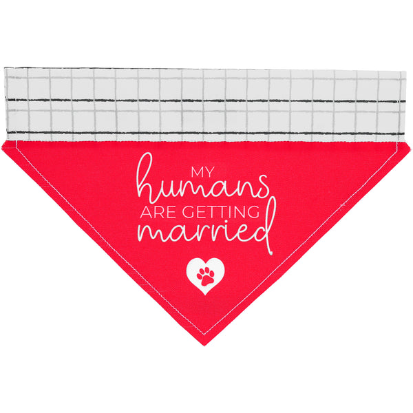 pavilion gift company Humans Getting Married 12" x 8" Canvas Slip on Pet Bandana