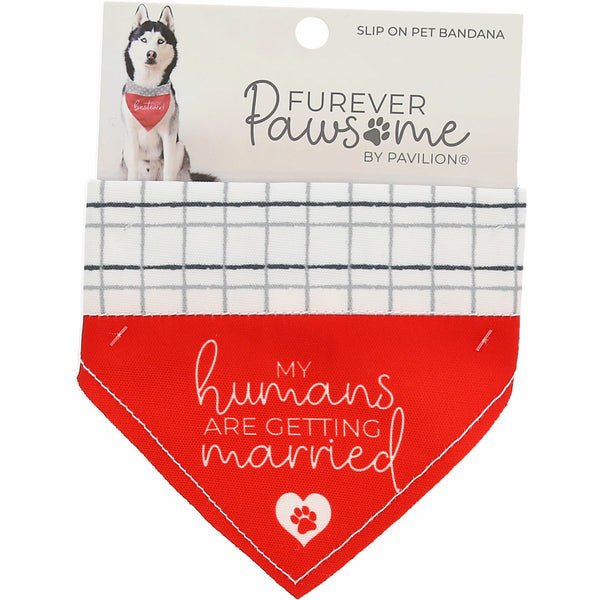 Pavilion Gift Company Humans Getting Married 7" X 5" Canvas Slip On Pet Bandana