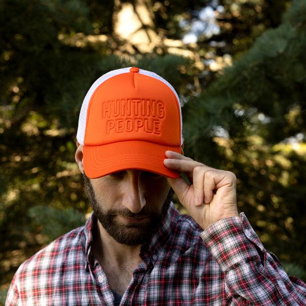 Pavilion Gift Company Hunting People Adjustable Orange Neoprene Mesh Hat