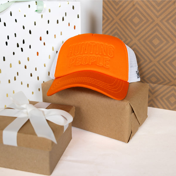 Pavilion Gift Company Hunting People Adjustable Orange Neoprene Mesh Hat