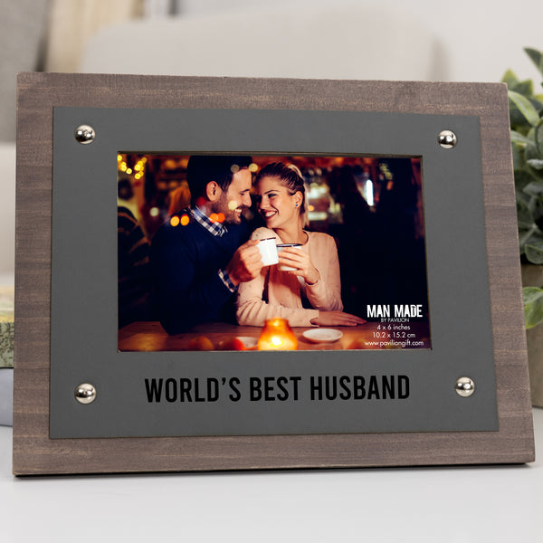 Pavilion Gift Company Husband 9" X 7" Frame (Holds 6" X 4" Photo)