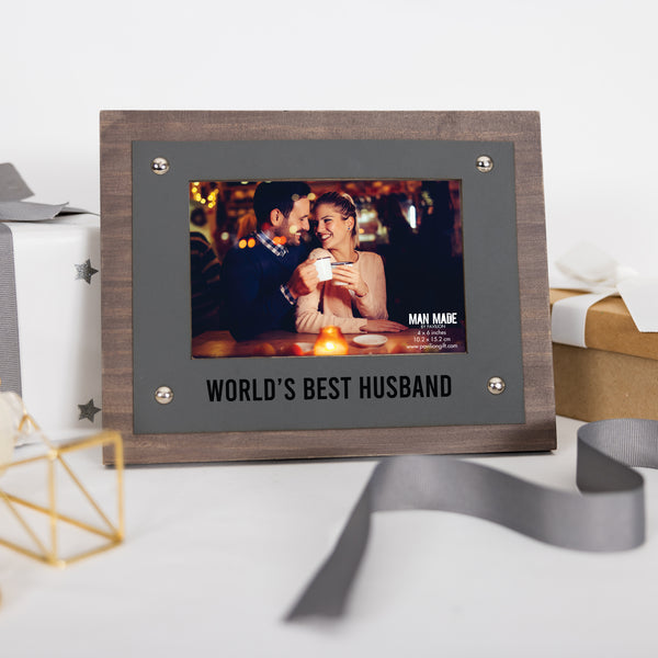 Pavilion Gift Company Husband 9" X 7" Frame (Holds 6" X 4" Photo)