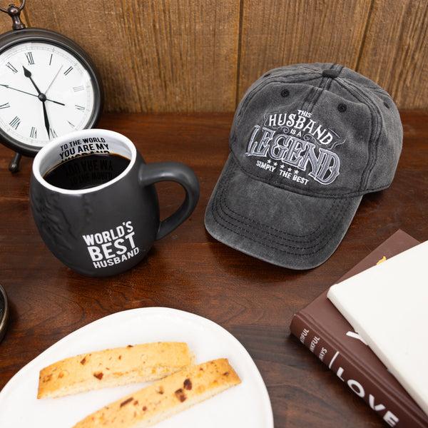 Pavilion Gift Company Husband Black Washed Cotton Twill Hat