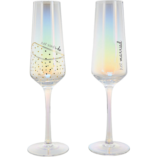 pavilion gift company I Do 8 oz Glass Toasting Flute (Set of 2)