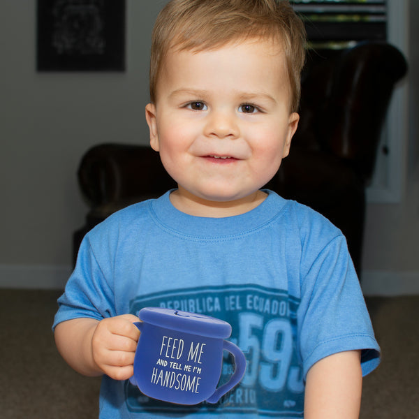 Pavilion Gift Company I'm Handsome 3.5" Silicone Snack Bowl With Lid