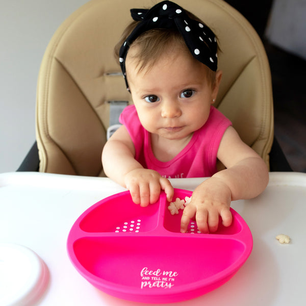 Pavilion Gift Company I'm Pretty 7.75" Divided Silicone Suction Plate