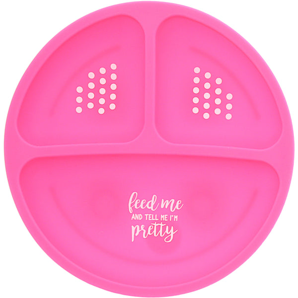 pavilion gift company I'm Pretty 7.75" Divided Silicone Suction Plate