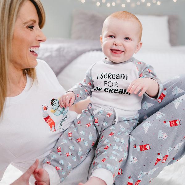 Pavilion Gift Company I Scream 6-12 Months Gray Bodysuit & Pants Set