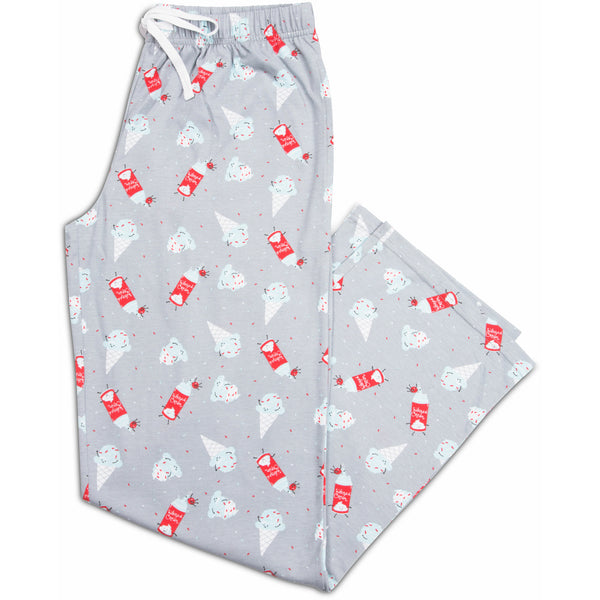 Pavilion Gift Company Ice Cream And Whipped Cream M Gray Unisex Lounge Pants