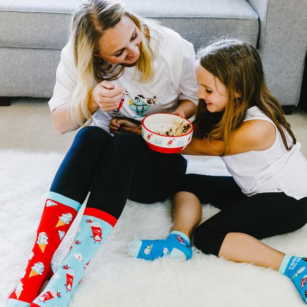 Pavilion Gift Company Ice Cream S/M Youth Cotton Blend Crew Socks