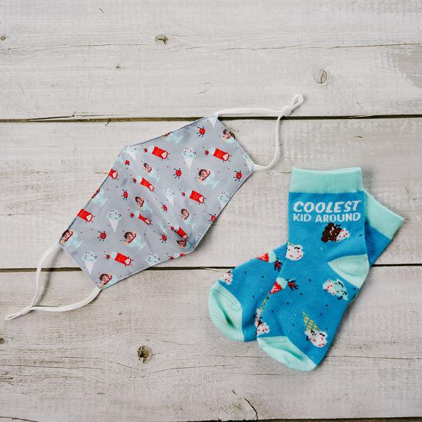 Pavilion Gift Company Ice Cream S/M Youth Cotton Blend Crew Socks