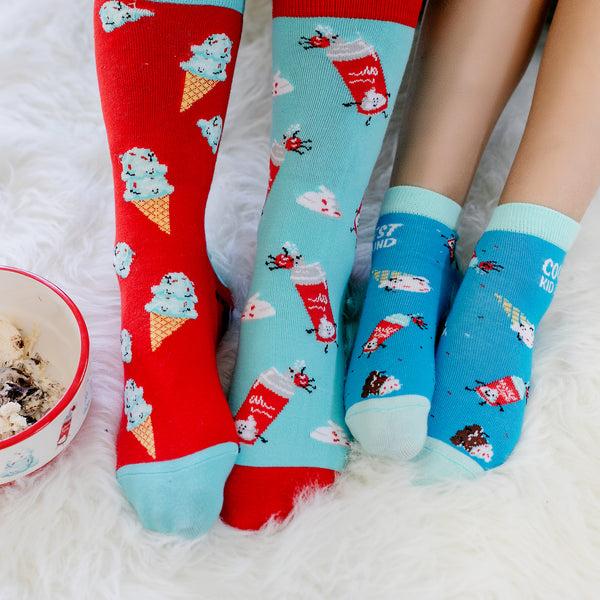 Pavilion Gift Company Ice Cream S/M Youth Cotton Blend Crew Socks
