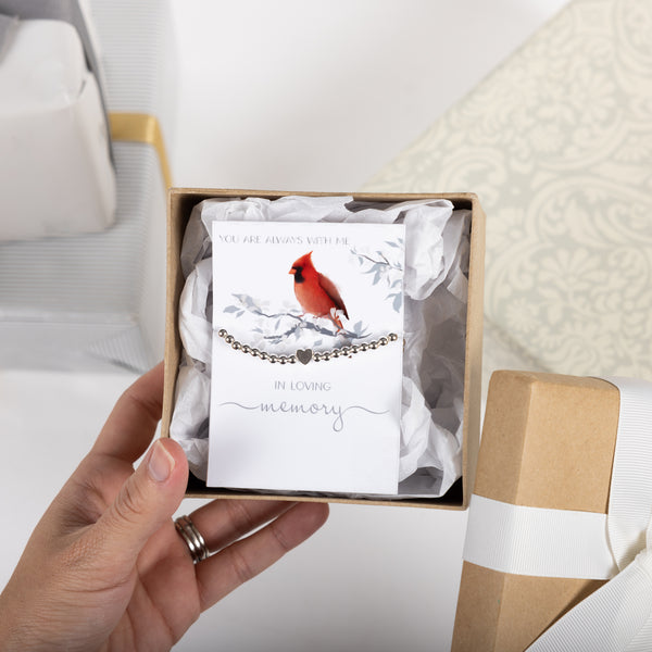 Pavilion Gift Company In Loving Memory Silver Plated - Beaded Stretch Bracelet