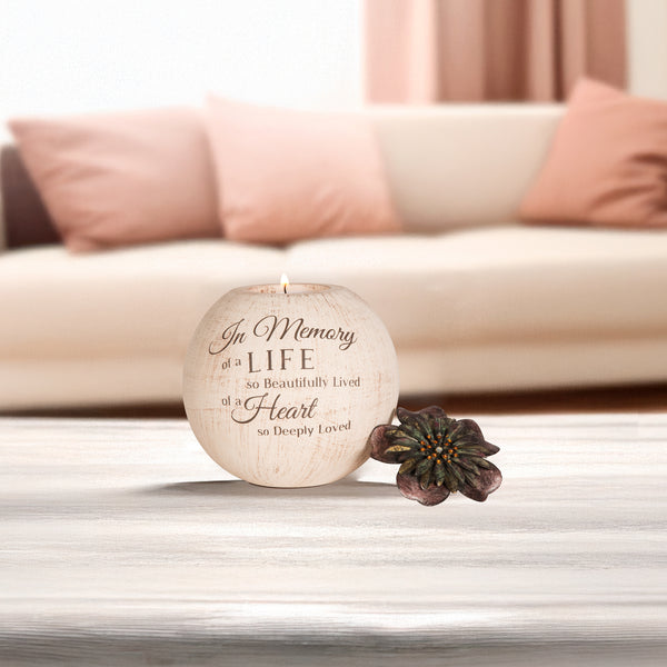 Pavilion Gift Company In Memory 5" Round Tealight Candle Holder