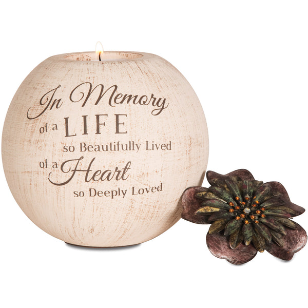 pavilion gift company In Memory 5" Round Tealight Candle Holder