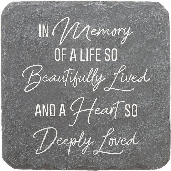 pavilion gift company In Memory 7.75" x 7.75" Garden Stone