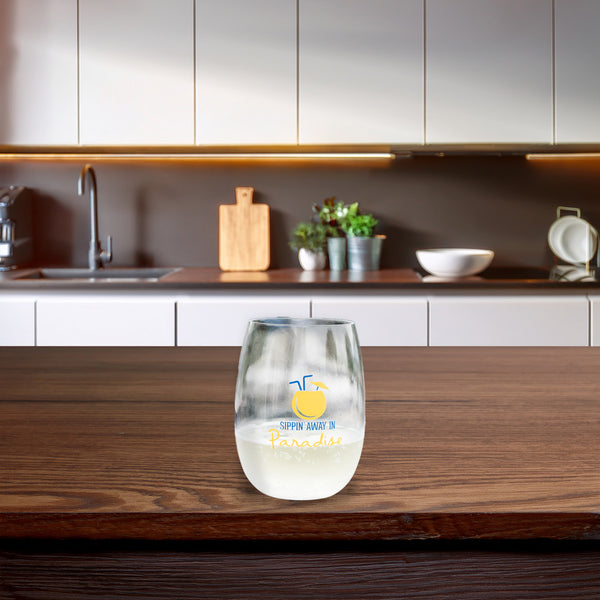 Pavilion Gift Company In Paradise 14 Oz Tritan Stemless Wine Glass