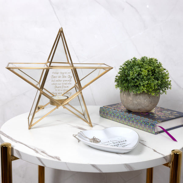 Pavilion Gift Company In The Sky 8.25" Glass Star Tea Light Holder