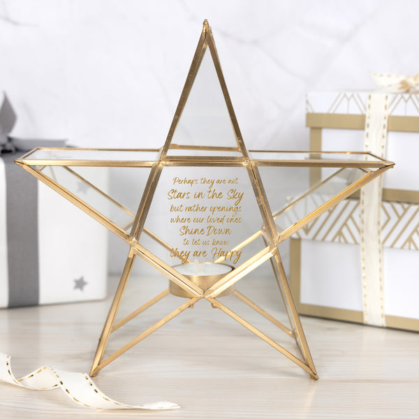Pavilion Gift Company In The Sky 8.25" Glass Star Tea Light Holder