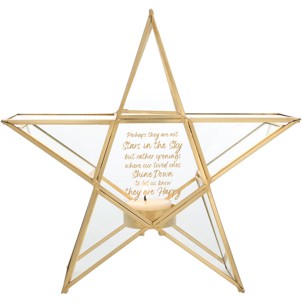 pavilion gift company In The Sky 8.25" Glass Star Tea Light Holder