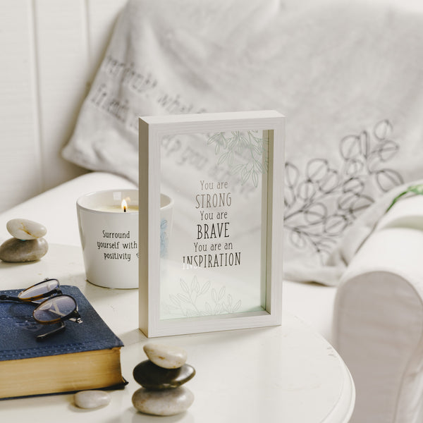 Pavilion Gift Company Inspiration 5.5" X 8.5" Framed Glass Plaque