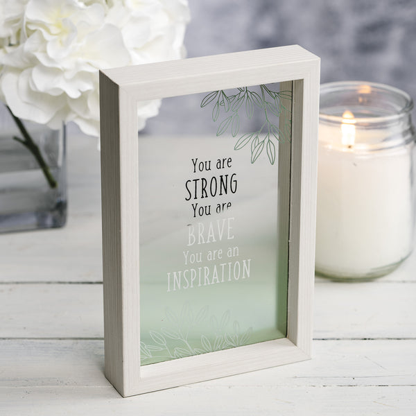 Pavilion Gift Company Inspiration 5.5" X 8.5" Framed Glass Plaque