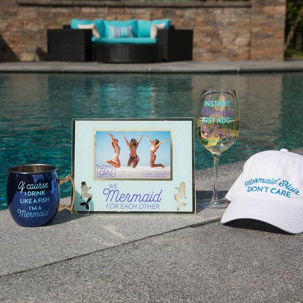 Pavilion Gift Company Instant Mermaid 12 Oz Crystal Wine Glass