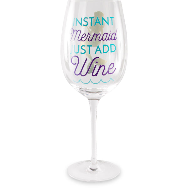 Pavilion Gift Company Instant Mermaid 12 Oz Crystal Wine Glass