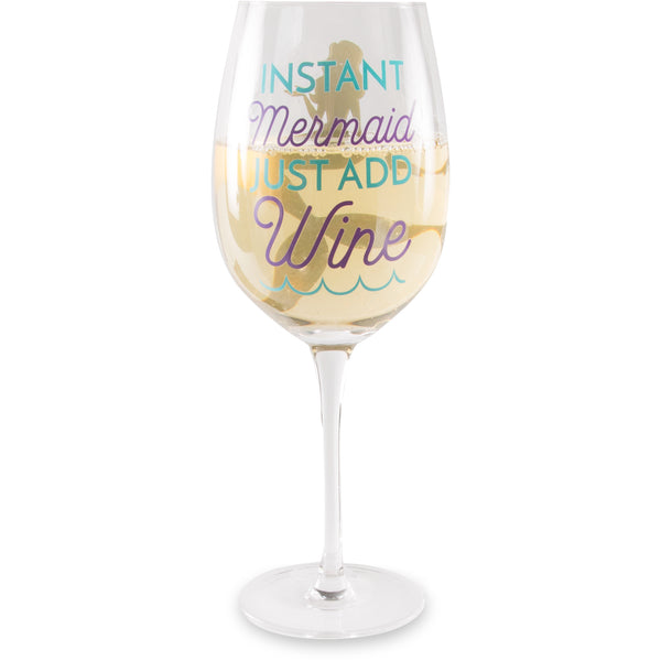 pavilion gift company Instant Mermaid 12 oz Crystal Wine Glass