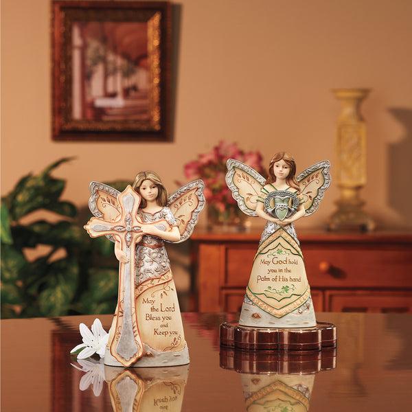 Pavilion Gift Company Irish Blessing 6" Angel Holding Claddagh