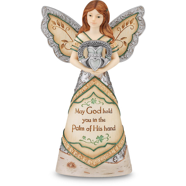 pavilion gift company Irish Blessing 6" Angel Holding Claddagh