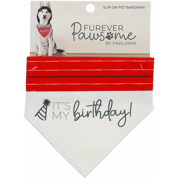 Pavilion Gift Company It's My Birthday 7" X 5" Canvas Slip On Pet Bandana