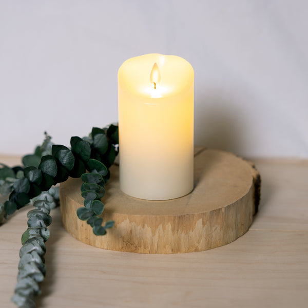Pavilion Gift Company Ivory Candle 5" Realistic Flame LED Lit Candle