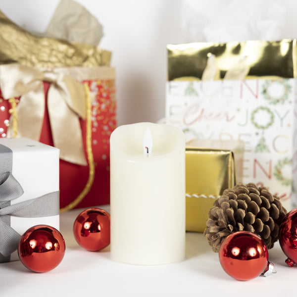 Pavilion Gift Company Ivory Candle 5" Realistic Flame LED Lit Candle