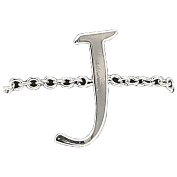 pavilion gift company J Adjustable Rhodium Plated Monogram Ring