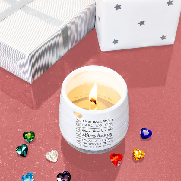 Pavilion Gift Company January 11 Oz - 100% Soy Wax Reveal Candle With Birthstone Scent: Tranquility