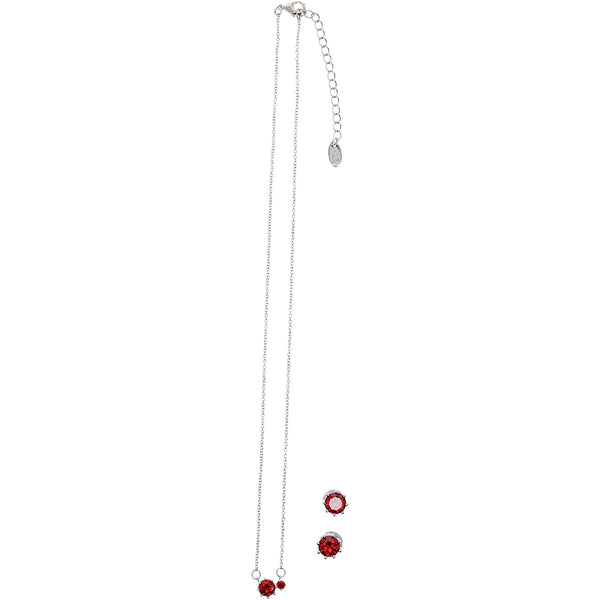Pavilion Gift Company January Garnet 16.5"-18.5" Birthstone Jewelry Gift Set