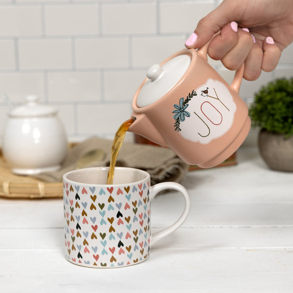 Pavilion Gift Company Joy Tea For One (10 Oz Teapot & 10 Oz Cup)