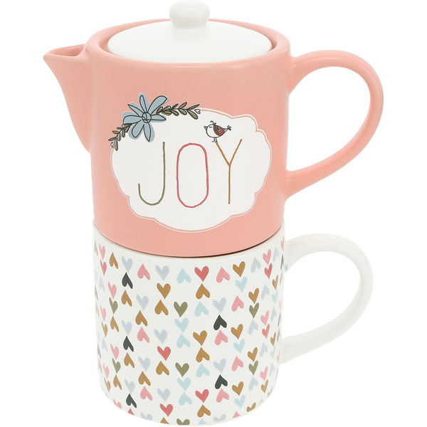 pavilion gift company Joy Tea for One (10 oz Teapot & 10 oz Cup)