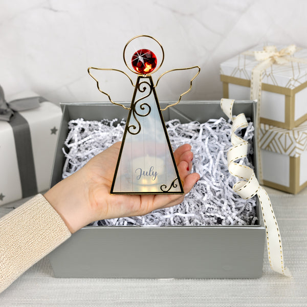 Pavilion Gift Company July 6.5" Monthly Angel Tea Light Holder